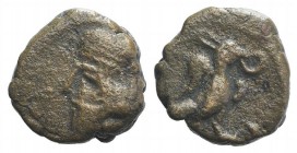 Kings of Parthia, Pakoros I (c. AD 78-120). Æ Chalkous (10mm, 1.40g, 12h). Ekbatana. Diademed bust l. R/ Eagle standing r., with wreath in beak. Cf. S...