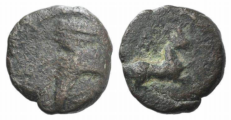 Kings of Parthia, Mithradates V (c. AD 140). Æ Chalkous (10mm, 1.24g, 12h). Ekba...