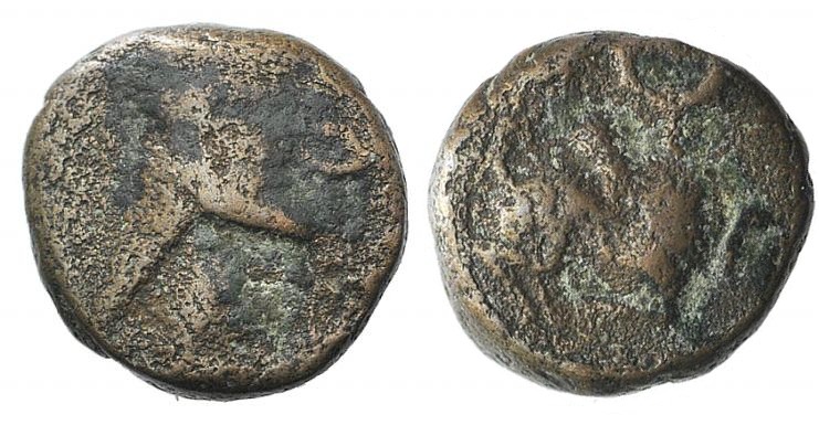 Kings of Parthia, Mithradates V (c. AD 140). Æ Chalkous (9mm, 1.21g, 12h). Ekbat...
