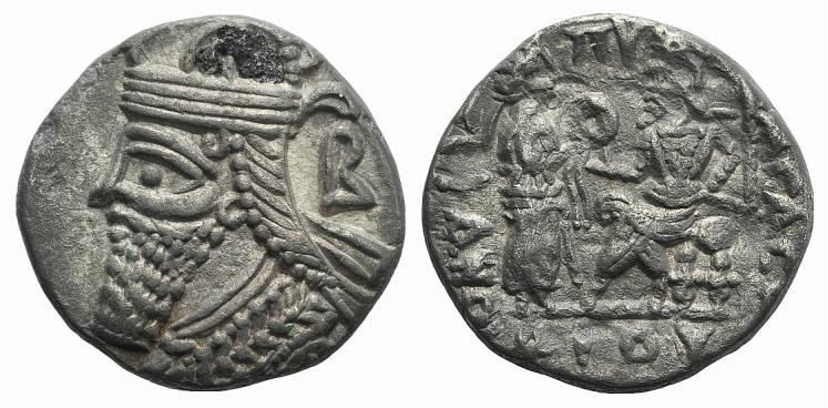 Kings of Parthia, Vologases IV (AD 147-191). BI Tetradrachm (26mm, 7.98g, 12h). ...