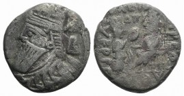 Kings of Parthia, Vologases IV (AD 147-191). BI Tetradrachm (25mm, 8.92g, 12h). Seleukeia on the Tigris, year 484 (October AD 172). Diademed and drape...