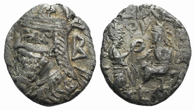 Kings of Parthia, Vologases IV (AD 147-191). BI Tetradrachm (27mm, 11.08g, 12h)....