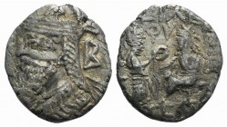 Kings of Parthia, Vologases IV (AD 147-191). BI Tetradrachm (27mm, 11.08g, 12h). Seleukeia on the Tigris, year 490 (February AD 178). Diademed and dra...