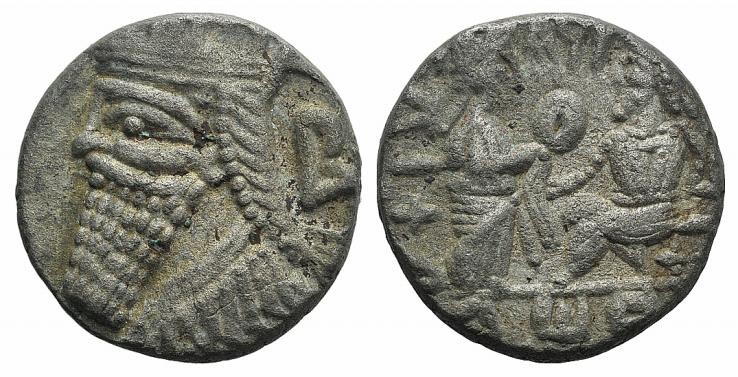 Kings of Parthia, Vologases IV (AD 147-191). BI Tetradrachm (25mm, 13.45g, 12h)....