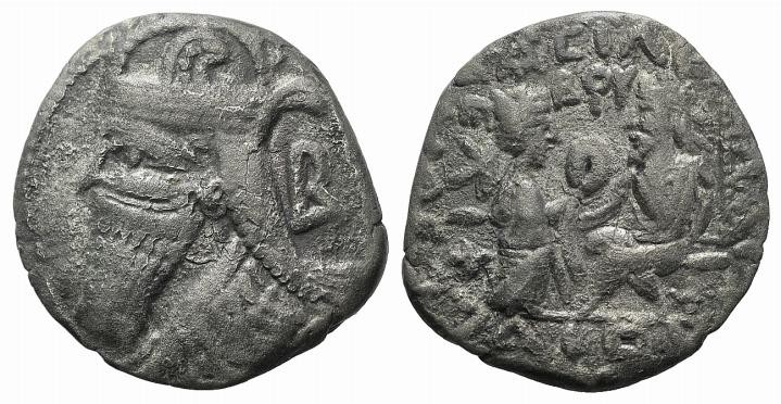 Kings of Parthia, Vologases IV (AD 147-191). BI Tetradrachm (29mm, 11.65g, 12h)....