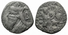 Kings of Parthia, Vologases IV (AD 147-191). BI Tetradrachm (29mm, 11.65g, 12h). Seleukeia on the Tigris, year 492 (October AD 180). Diademed and drap...