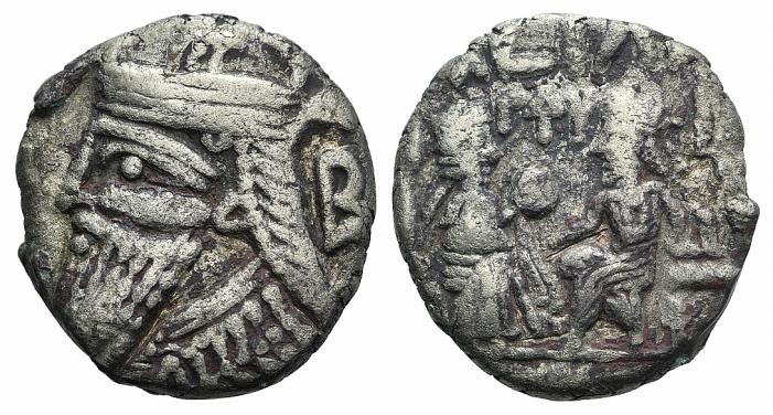 Kings of Parthia, Vologases IV (AD 147-191). BI Tetradrachm (26mm, 12.63g, 12h)....