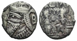 Kings of Parthia, Vologases IV (AD 147-191). BI Tetradrachm (26mm, 12.63g, 12h). Seleukeia on the Tigris, year 493 (AD 181). Diademed and draped bust ...