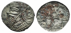 Kings of Parthia, Vologases IV (AD 147-191). BI Tetradrachm (27mm, 13.09g, 12h). Seleukeia on the Tigris, year 494 (August AD 182). Diademed and drape...