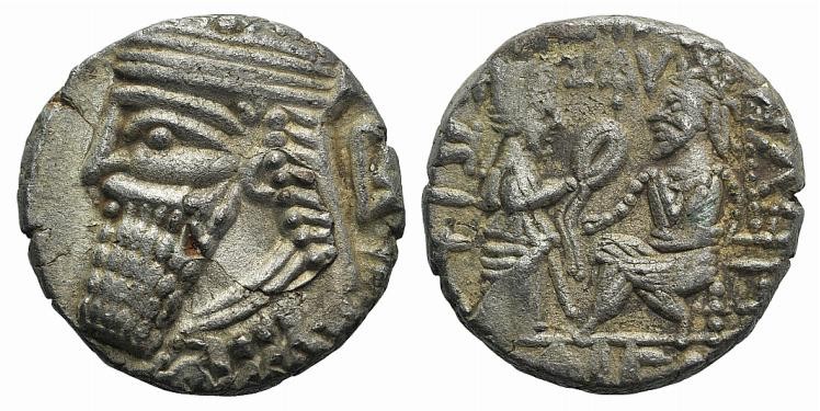 Kings of Parthia, Vologases IV (AD 147-191). BI Tetradrachm (24mm, 12.83g, 12h)....