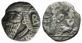 Kings of Parthia, Vologases IV (AD 147-191). BI Tetradrachm (24mm, 7.98g, 12h). Seleukeia on the Tigris, year 501 (AD 189). Diademed and draped bust l...