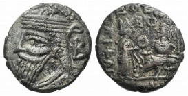 Kings of Parthia, Vologases IV (AD 147-191). BI Tetradrachm (25mm, 13.44g, 12h). Seleukeia on the Tigris, year 502 (AD 190). Diademed and draped bust ...