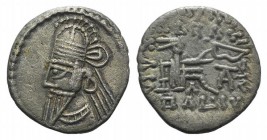 Kings of Parthia, Osroes II (c. AD 190). AR Drachm (19mm, 3.17g, 12h). Ekbatana. Diademed bust l., wearing tiara. R/ Archer (Arsakes I) seated r. on t...