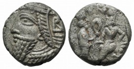 Kings of Parthia, Vologases VI (c. AD 208-228). BI Tetradrachm (23mm, 13.03g, 1h). Seleukeia on the Tigris, year 522 (AD 210/1). Diademed and draped b...