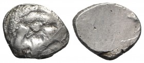 Etruria, Populonia, 3rd century BC. AR 20 Asses (22mm, 8.22g). Diademed facing head of Metus. R/ Blank. Cf. EC Group XII, Series 52; HNItaly 142. Fine