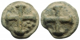 Northern Apulia, Luceria, c. 220 BC. Cast Æ Quincunx (33mm, 39.46g). Wheel with four spokes; five pellets above, L below. R/ Wheel with four spokes. V...