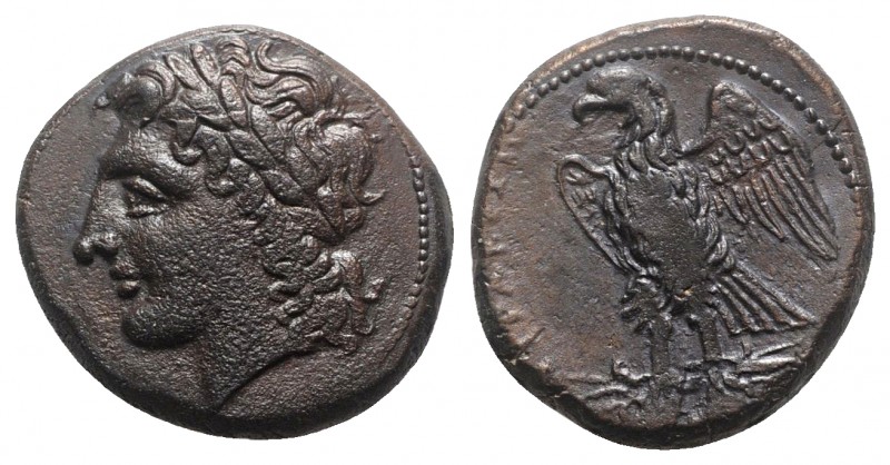 Sicily, Syracuse. Hiketas II (287-278 BC). Æ (24mm, 9.81g, 1h), c. 283-279. Laur...