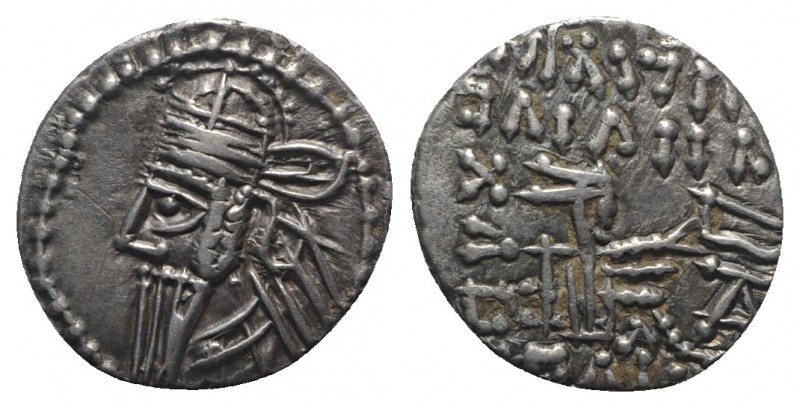 Kings of Parthia, Osroes II (c. AD 190). AR Drachm (18mm, 3.71g, 12h). Ekbatana....