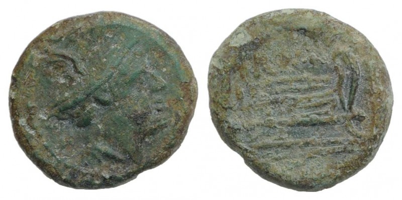 Anonymous, Rome, after 211 BC. Æ Semuncia (13mm, 2.08g, 11h). Head of Mercury r....