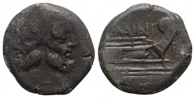 C. Maianius, Rome, 153 BC. Æ As (29mm, 12.83g, 5h). Laureate head of Janus. R/ Prow of galley r.; C. MAIANI above. Crawford 203/2; RBW 871. Good Fine ...