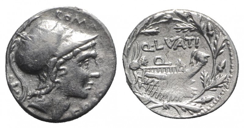 Q. Lutatius Cerco, Rome, 109-108 BC. AR Denarius (18.5mm, 3.96g, 7h). Helmeted h...