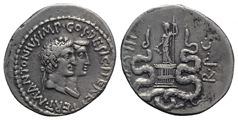 Mark Antony and Octavia, summer-autumn 39 BC. Ionia, Ephesus. AR Cistophorus (27...