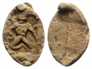 Roman PB Seal, c. 1st century BC - 1st century AD (20mm, 3.79g). Figure seated facing. R/ Blank. VF