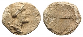 Roman PB Seal, c. 1st century BC - 1st century AD (20mm, 6.28g). Diademed head r. R/ Blank. Good VF