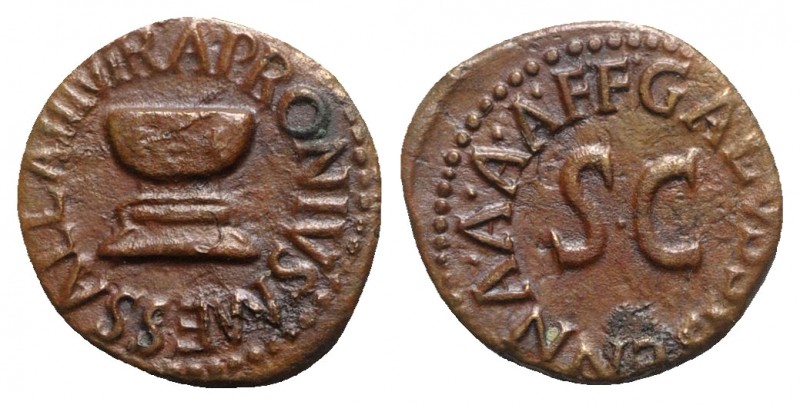 Augustus (27 BC-14 AD). Æ Quadrans (17mm, 3.11g, 10h). Rome, Apronius, Galus, Me...