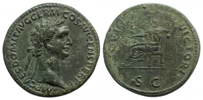 Domitian (81-96). Æ Sestertius (35mm, 22.90g, 6h). Rome, 92-4. Laureate head r. ...
