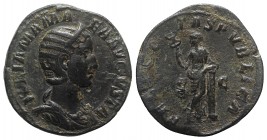 Julia Mamaea (Augusta, 222-235). Æ Sestertius (30.5mm, 18.24g, 12h). Rome, AD 228. Draped bust r., wearing stephane. R/ Felicitas standing l., legs cr...