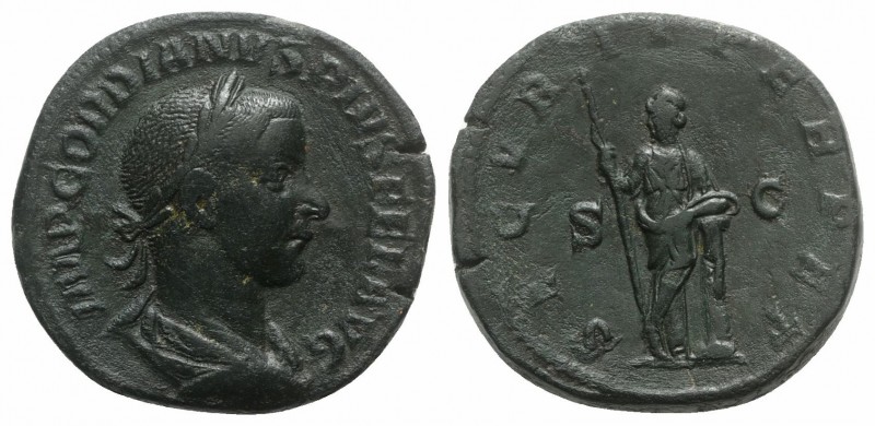 Gordian III (238-244). Æ Sestertius (30mm, 21.08g, 12h). Rome, AD 244. Laureate,...