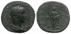 Gordian III (238-244). Æ Sestertius (30mm, 21.08g, 12h). Rome, AD 244. Laureate, draped and cuirassed bust r. R/ Securitas standing l., legs crossed, ...