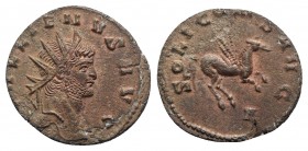 Gallienus (253-268). Antoninianus (20mm, 3.03g, 6h). Rome, 267-8. Radiate head r. R/ Pegasus advancing r.; A. RIC V 283; MIR 712b; RSC 979. Roughness ...