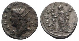 Gallienus (253-268). Antoninianus (20mm, 3.67g, 6h). Mediolanum, 261-2. Radiate head l. R/ Fides standing l., holding two standards. RIC V 478; MIR 10...