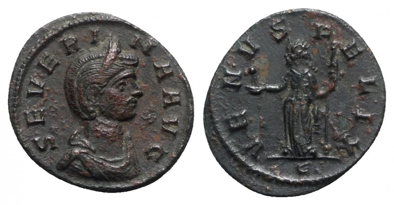 Severina (Augusta, 270-275). Æ Denarius (18.5mm, 2.03g, 12h). Rome, AD 275. Drap...