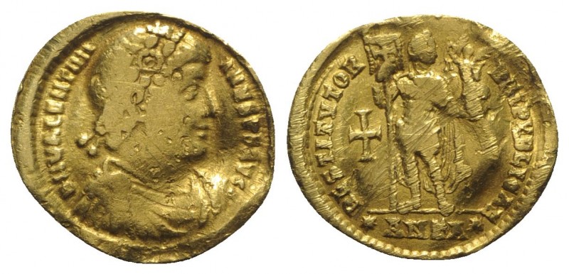 Valentinian I (364-375). AV Solidus (21mm, 4.00g, 5h). Antioch, AD 364. Pearl an...