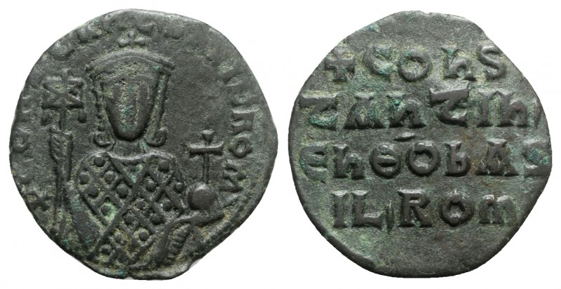 Constantine VII and Romanus I (913-959). Æ 40 Nummi (25mm, 5.59g, 6h). Constanti...