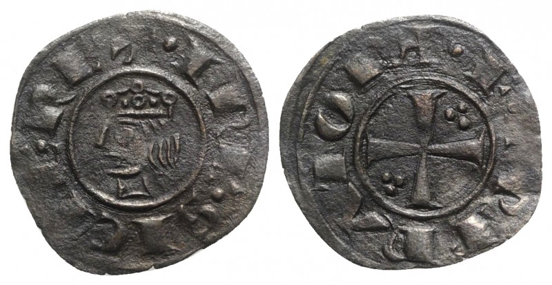 Italy, Brindisi. Federico II (1197-1250). BI Denaro, AD 1225 (19mm, 0.59g, 4h). ...