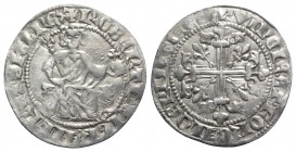 Italy, Napoli. Roberto I d'Angiò (1309-1343). AR Gigliato (28mm, 3.86g, 6h). King seated facing on lion throne, holding sceptre and globus cruciger. R...