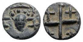 South Italy? PB Tessera, c. 11th-13 th century (12mm, 3.13g). Nimbate bust facing; cross flanking. R/ Cross with cross in each quarter. EF