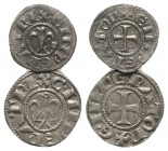 Italy, Sicily, Messina. Enrico VI (1191-1197). BI Denaro and Half Denaro (12-14mm, 0.51-0.65g). Cross. R/ Eagle l. Spahr 28; MIR 55 and 56. VF - Good ...