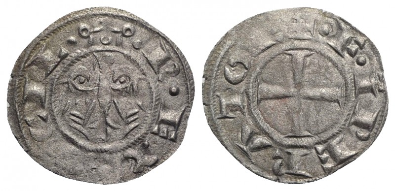 Italy, Sicily, Messina. Federico II (1197-1250). BI Denaro, AD 1221 (19mm, 0.65g...