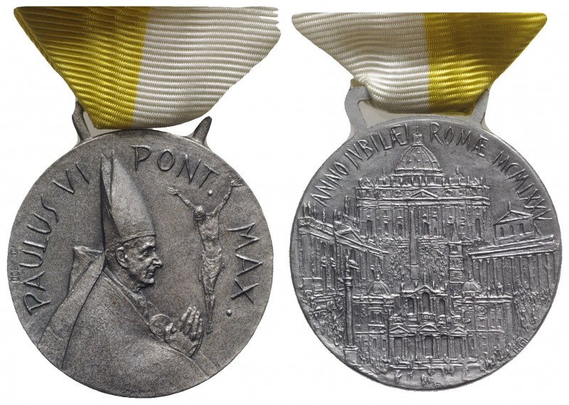 Papal, Paolo VI (1963-1978). AR Medal 1975 (34mm, 22.67g, 12h), E. Manfrini. Mac...