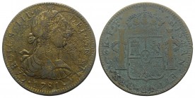Mexico, Carlos III (1759-1788). Plated 8 Reales 1781 (40mm, 22.87g, 6h). Cf. Calicó 931. Contemporary imitation, Good Fine