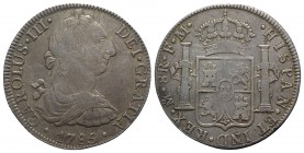 Mexico, Carlos III (1759-1788). AR 8 Reales 1786 (39mm, 26.91g, 12h). Calicó 939. Light scratches, near VF