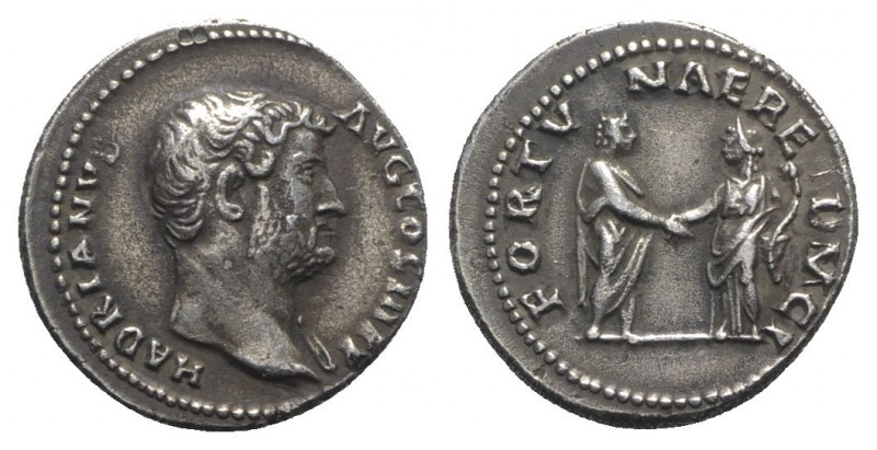 Hadrian (117-138). Fake Denarius (17mm, 3.81g, 6h). Rome, 134-8. Bare head r. R/...