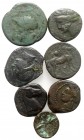 Lot of 7 Greek Æ coins, including Magna Graecia and Punic Sardinia. Lot sold as is, no return