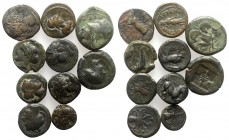 Lot of 10 Greek Æ coins, including Sicily (9) and Hierapolis (Phrygia). Lot sold as is, no return