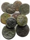 Lot of 10 Greek and Roman Provincial Æ coins, including Sicily (9) and Achaea, Patrae (Augustus issue, RPC I 1252). Lot sold as is, no return